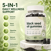 Gomitas de Aceite de Semillas Negras de Marca Privada para el Control de Peso, Gomitas Naturales de Aceite de Semillas Negras Sin Azúcar, Gomitas de Semillas de Nigella Sativa