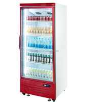Réfrigérateur-congélateur commercial vertical 600L à porte vitrée, refroidissement par air, pour boissons, idéal pour les magasins de proximité