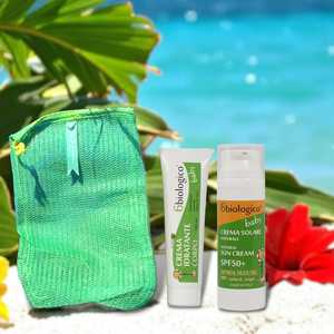 Kit Crema Solare per Bambini 6biologico con Sacchetto a Rete SPF50+ Crema Idratante Naturale per Pelle Sensibile Made in Italy - Product Image 1