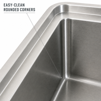 Évier double en acier inoxydable durable, surface brossée, deux bacs, résistant aux rayures, usage commercial