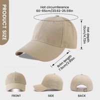 Casquette de baseball en coton à 6 panneaux en tissu éponge de 65 cm, style sportif urbain, visière incurvée, pour grandes têtes, casquette de papa golfeur