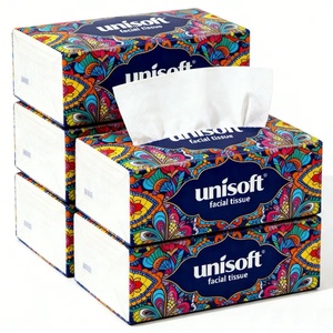 Fazzoletti Viso Morbidi Ricamati a 5 Veli in Pura Polpa di Legno, Personalizzabili con Logo, Marca UNISOFT, Confezione Morbida, OEM - Product Image 3
