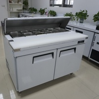 Congélateur Commercial Électrique à Refroidissement par Air en Acier Inoxydable pour Salades, Pizzas et Pâtisseries – Réfrigérateur de Table pour Plats Occidentaux