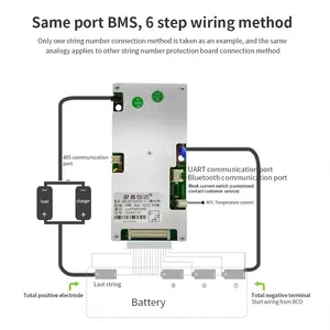 JiaBaiDa RS485 UART Li-ion Battery Pack BMS 13s 14s 48V 20A 30A 40A 50A 60A BMS Battery Protection Board For E-Bike