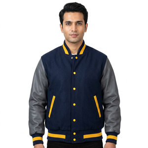 Custom Manufacturer High Quality Embroidery Leather Jacket Sleeves Letterman Varsity Jackets for <b>Men</b> Varsity Jackets for <b>Men</b> - Product Image 1