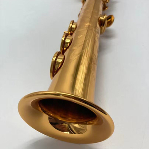 Venta Directa <span class=keywords><strong>de</strong></span> Fábrica: <span class=keywords><strong>Saxofón</strong></span> Soprano Recto en Si bemol con Lacado Dorado y Grabado Exquisito - Precio al por Mayor - Product Image 6