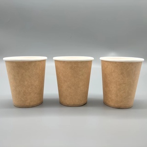 Bols en papier ronds jetables de qualité alimentaire avec couvercles pour usage commercial, style uni beige - Product Image 3