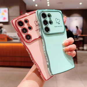 เคสโทรศัพท์กันกระแทกแบบมีหน้าต่างขนาดใหญ่ รุ่น Wave Plating สำหรับ Samsung S25 ULTRA, A56 ด้านข้างลายหัวใจ, A17 - Product Image 5