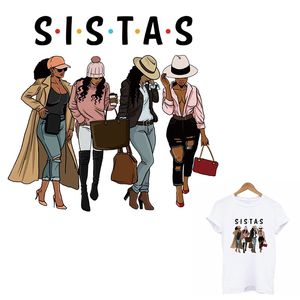 โรงงานที่ให้มาการหนาแน่นสูงสาวสีดํา Sistas โลโก้ DTF การพิมพ์ออฟเซตการถ่ายเทความร้อนสติกเกอร์ที่กําหนดเองสําหรับเสื้อยืดใช้ - Product Image 3