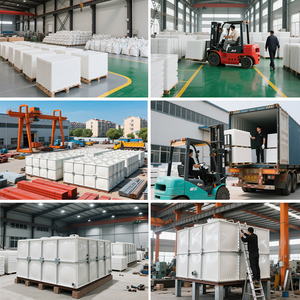 ถังเก็บน้ำไฟเบอร์กลาส FRP ขนาด5*4*3ม. ถังเก็บน้ำแบบแยกส่วน - Product Image 3