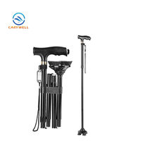 Vente chaude en alliage d'aluminium quatre jambes bâton de marche cannes bâton de marche avec lumière LED pour les personnes âgées