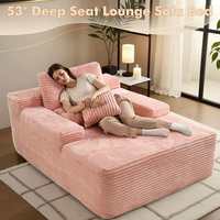 Chaise longue multifonctionnelle en velours côtelé rose pour salon de beauté, lit de spa confortable pour salle d'attente VIP