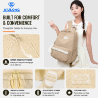 Sac à dos étudiant antivol et imperméable pour filles, style Cottagecore romantique, couleurs pastel esthétiques, directement de l'usine