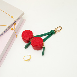 QY PU Leather Mini Zipper Coin <b>Purse</b> Keychain Portable Small Earphone Storage Bag Pendant Wallet Bag - Product Image 2