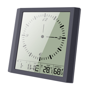 Digital Analog Wall <strong>Clock</strong> with Day/date Temperature and Humidity for Desk Bedroom - Product Image 1