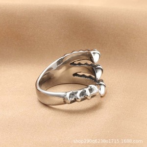 Dragon Claw <b>Ring</b> Stainless Steel Men's Punk Retro <b>Silver</b> Animal Shape Jewelry Gift - Product Image 3