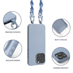 Étui universel pour téléphone portable avec cordon de cou esthétique pour femme, avec lanière tressée perlée, pour téléphones mobiles <span class=keywords><strong>iPhone</strong></span> 16E, <span class=keywords><strong>bijoux</strong></span> - Product Image 3