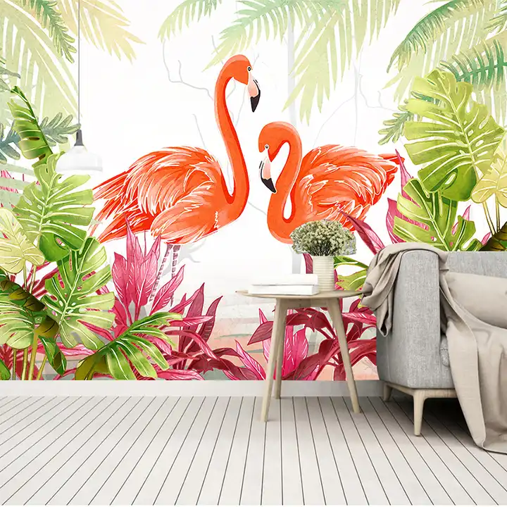 Murales modernos de papel tapiz de selva tropical en 3D