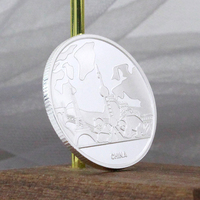 Pièce de monnaie commémorative double face en métal pour anniversaire argentée, médaille estampée, fabrication sur mesure
