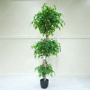 Árboles artificiales grandes de plástico verde para interior, árboles artificiales, planta de árbol de dinero artificial, venta al por mayor