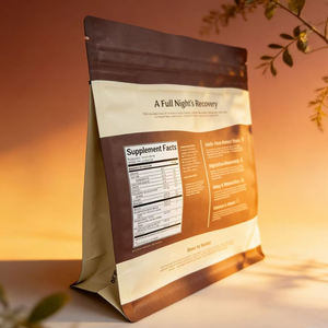 Échantillon gratuit de sacs d'emballage en plastique à fond plat, imprimés sur mesure, de qualité alimentaire, avec fermeture éclair, pour aliments, flocons d'avoine, poudre de cacao. - Product Image 5