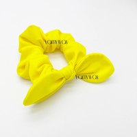 Couleur et motif personnalisés doux été natation néon rose lapin oreille noeud chouchous piscine Jumbo chouchou