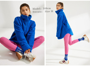 Wholesale Half Zipper Lapel Sweats <strong>Teddy</strong> Soft Fabric Fleece Mock Neck Sweatshirt for <strong>Women</strong> Sports - Product Image 3