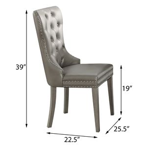 DB ชุดเก้าอี้ข้างหนัง PU แข็งขยายได้2ชิ้นแชมเปญบ้านแต่งสวนห้องนั่งเล่นร้านกาแฟร้านอาหารภายนอกบ้านปิด - Product Image 5