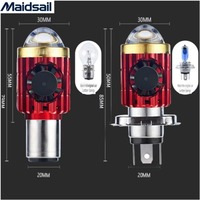 Faro LED para Motocicleta Maidsas con Ventilador, 20W, 12-80V, Blanco/Amarillo, Luz Alta y Baja