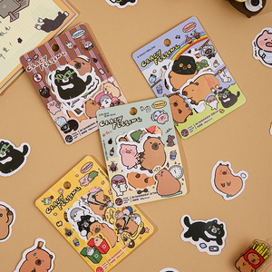 Paquete de pegatinas bonitas de Capybara-Serie Eternal Groups Crazy Feeling, diseño único para manualidades DIY, diario, funda de teléfono - Product Image 2