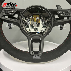 เหมาะสำหรับ Porsche Panamera Macan 718 Boxster Cayman taycan <span class=keywords><strong>Carrera</strong></span> 996 <span class=keywords><strong>911</strong></span> 981 957 958 991พวงมาลัยปรับแต่งได้ - Product Image 4