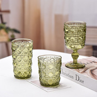 Vente en gros de verrerie en cristal coloré de haute qualité, gobelet à vin classique violet/vert/bleu 265/310 ml, utilisation décorative pour les hôtels Kaly's
