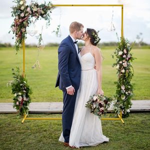6.6x5 FT <b>Gold</b> Metal Lightweight Balloon Flower Arch Stand Birthday Party Supplies Photo Booth Background Wedding <b>Backdrop</b> Stand - Product Image 1