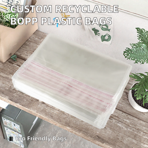 Pochettes réutilisables en BOPP personnalisables avec impression en héliogravure, épaisseur 2 mil, acceptent les commandes personnalisées - Product Image 2