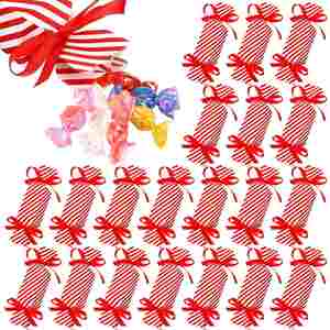 DIY Writeable Christmas Cracker <b>Gift</b> Boxes Red Striped Paper Candy Wrapping <b>Box</b>, Xmas Holiday Party Favor Mini Present Boxes - Product Image 1