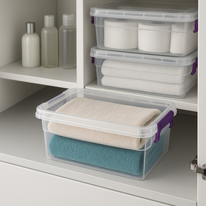 Contenedor de almacenamiento multifunción multiusos de plástico de 10000ml, caja organizadora Rectangular transparente, libros de ropa de baño - Product Image 4