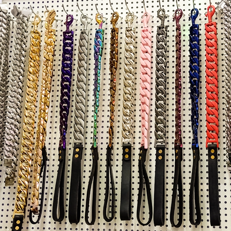 Dog Chains в Silver 18K Gold Plated Metal, Pet Collars, Stainless Steel, Lead, stock Goods, Wholesale