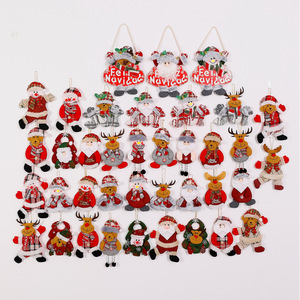 Adornos de tela <span class=keywords><strong>navideños</strong></span>, figuras navideñas en miniatura de estilo europeo, pequeños colgantes, adornos para árboles de Navidad - Product Image 4