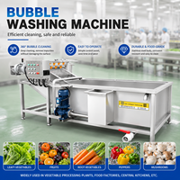 Automatische belletjeswasmachine voor groenten, roestvrijstalen fruit- en groentereiniger voor de verwerking van aardappelen, tomaten en bladgroenten