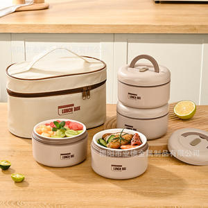 กล่องอาหารกลางวันเซรามิกฝาปิดแบบกลมภาชนะบรรจุอาหารแบบพกพาสำหรับเด็กกล่องเบนโตะสีทึบ - Product Image 4