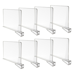 8 miếng ngăn cách hình chữ L trong suốt bằng <span class=keywords><strong>acrylic</strong></span> từ tính cho tủ sách, tủ quần áo và vật dụng, dùng để phân chia và sắp xếp đồ đạc - Product Image 2