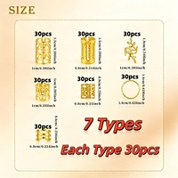 Nouveauté Tendance : Lot de 210 Perles et Manchettes Métalliques Dorées pour Tresses Box Braids, Coiffures Locs et Projets DIY