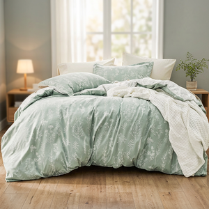 Cute Western 3-Piece Floral Queen <b>Comforter</b> <b>Set</b> 1 Reversible Goose <b>Comforter</b> 2 Pillow Shams All-Season 300tc Bedding - Product Image 3