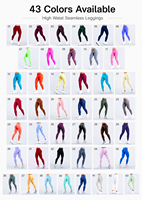 Legging Seamless Wanita dengan Logo Custom Private Label, Pinggang Sedang, Pinggang V-Back, Kontur Bokong, untuk Gym