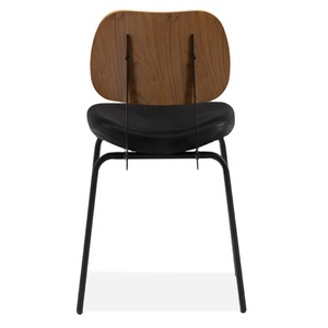 Silla <span class=keywords><strong>de</strong></span> Comedor <span class=keywords><strong>de</strong></span> Diseño Moderno Personalizada, Silla <span class=keywords><strong>de</strong></span> Metal para Cafetería con Respaldo <span class=keywords><strong>de</strong></span> Madera y Asiento <span class=keywords><strong>de</strong></span> Cuero PU para Restaurante - Product Image 3