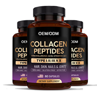 Collagène hydrolysé multi-peptides OEM types I, II, III, V et X - Complément vitaminique C et E - Soutien pour la peau, les cheveux, les ongles et les articulations
