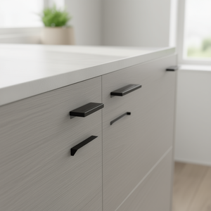 Tiradores Modernos de Acero Inoxidable Negro Mate para Gabinetes, Cuadrados, de 3 Pulgadas de Centro a Centro, para Puertas de Cocina y Baño, Paquete de 10 - Product Image 2