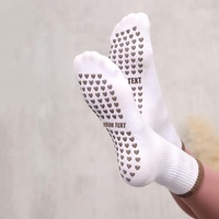 Chaussettes de yoga antidérapantes pour femmes, chaussettes de pilates antidérapantes mi-mollet personnalisées, logo brodé, chaussettes à adhérence pour le fitness, le yoga, la salle de sport