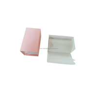 Caja de embalaje de papel extraíble rígida Rosa personalizada con diseño en relieve de cinta Caja de cajón de envío deslizante