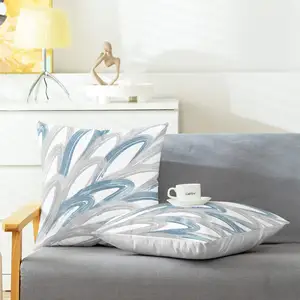 Throw Pillow Cases Pack of 2 Abstract Feather Cushion Covers for Bed Sofa Decoration